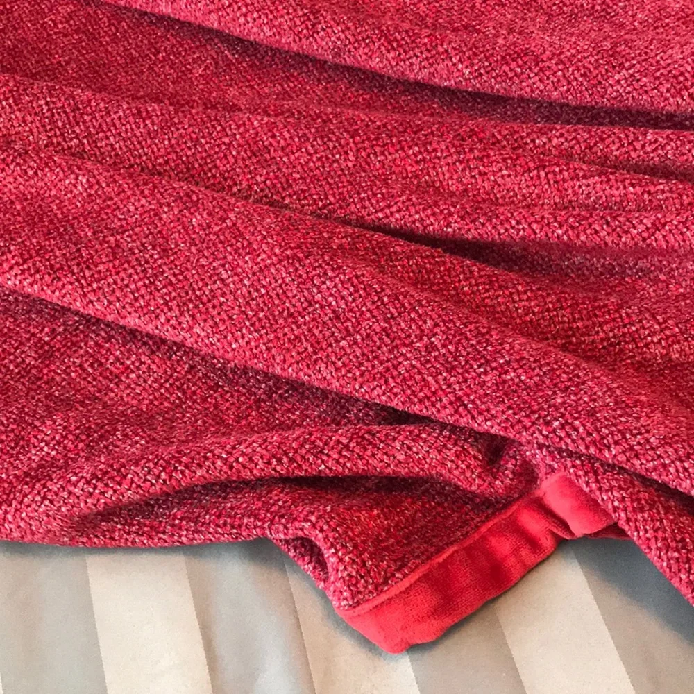 Red throw blanket loose knit